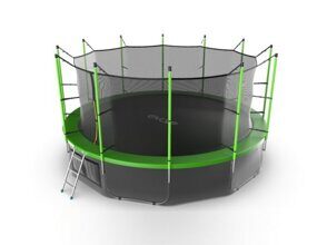 EVO JUMP Internal 16ft (Green) + Lower net Батут с внутренней сеткой и лестницей, диаметр 16ft (зеленый) + нижняя сеть