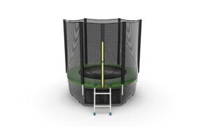 EVO JUMP External 10ft (Green) + Lower net Батут с внешней сеткой и лестницей, диаметр 10ft (зеленый) + нижняя сеть