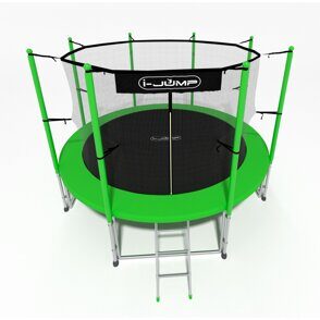 Батут i-JUMP 14ft 4,27м с нижней сетью и лестницей (green)